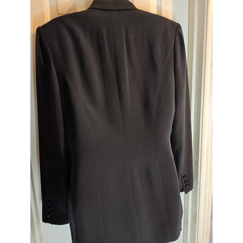 Due Per Due Blazer Black 100% Silk Sz 4 Classic Money - Picture 4 of 6